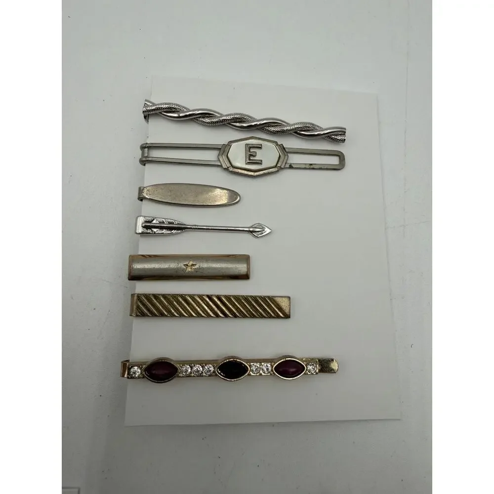 Vintage Lot 60+ Tie Clip/ Tie Pin Signed Anson Hicock Swank Gold Silver Tone